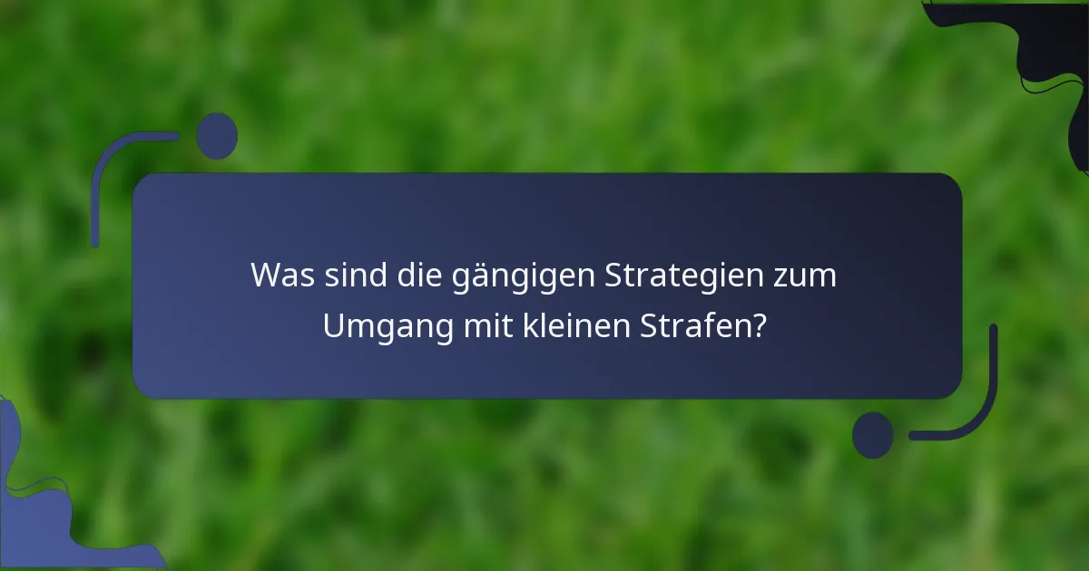 Was sind die gängigen Strategien zum Umgang mit kleinen Strafen?