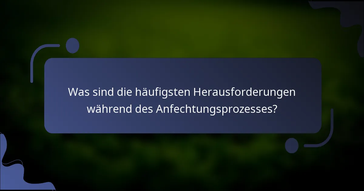 Was sind die häufigsten Herausforderungen während des Anfechtungsprozesses?