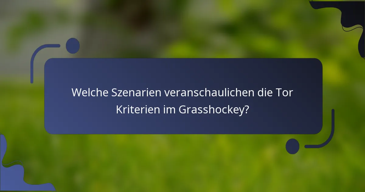 Welche Szenarien veranschaulichen die Tor Kriterien im Grasshockey?