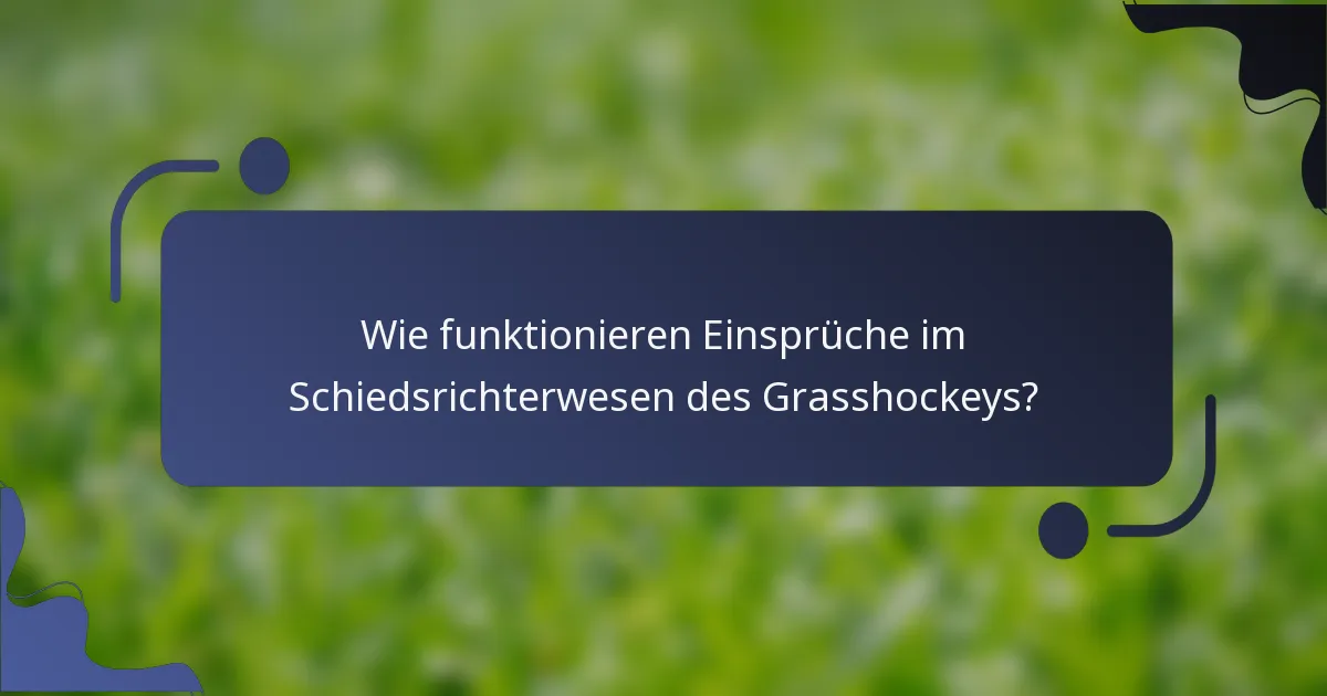 Wie funktionieren Einsprüche im Schiedsrichterwesen des Grasshockeys?