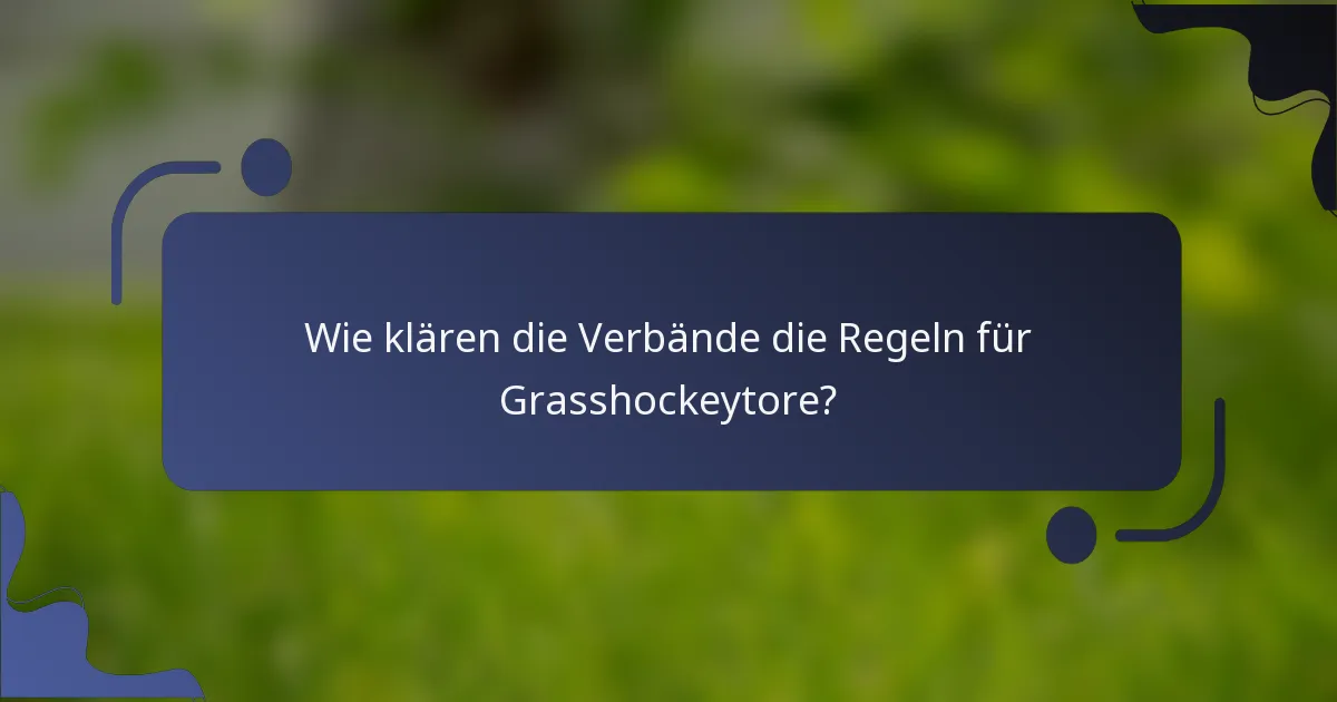 Wie klären die Verbände die Regeln für Grasshockeytore?